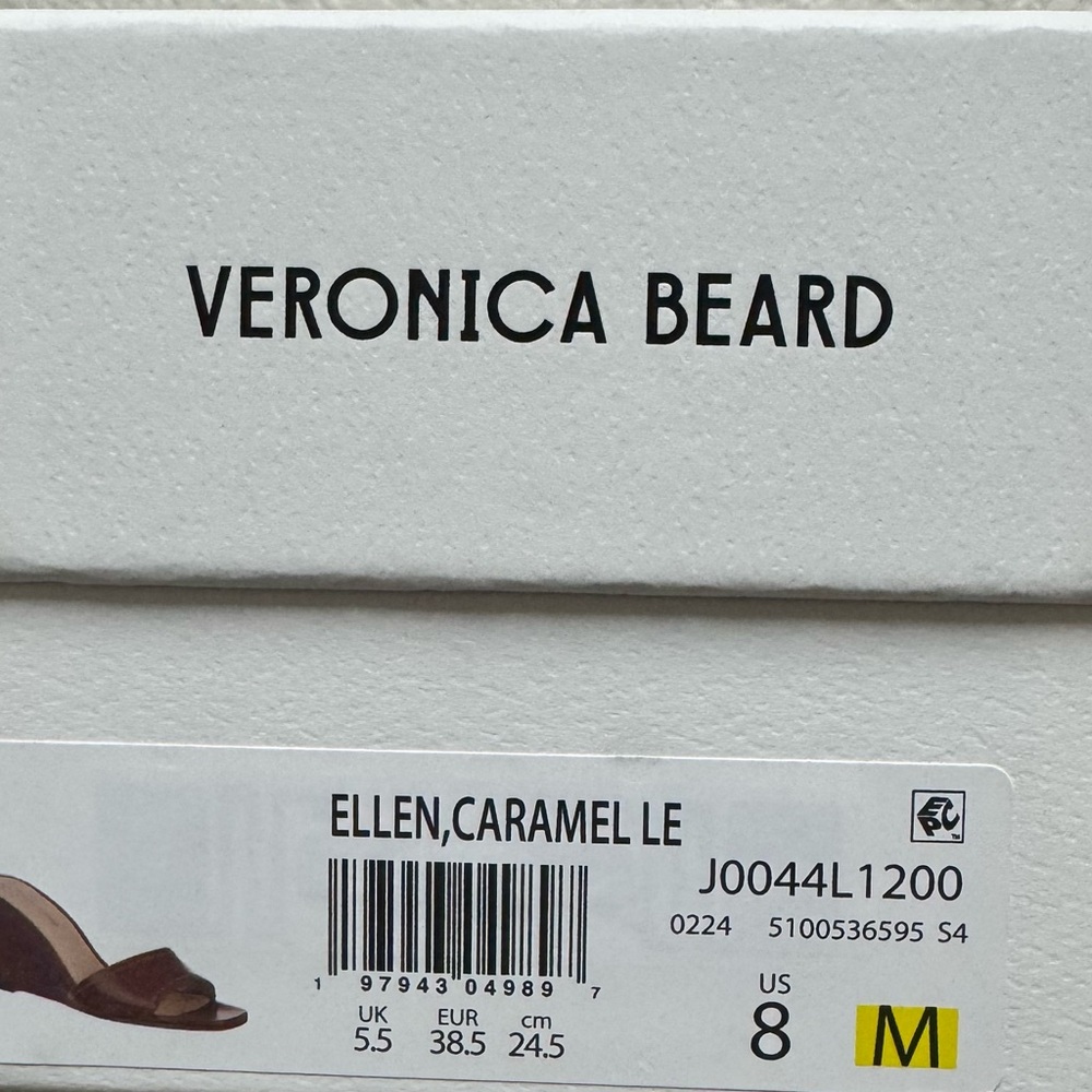 Veronica Beard Brown Ellen Wedge Sandal – Square Toe, Slip-On - Size 8 - Picture 9 of 9